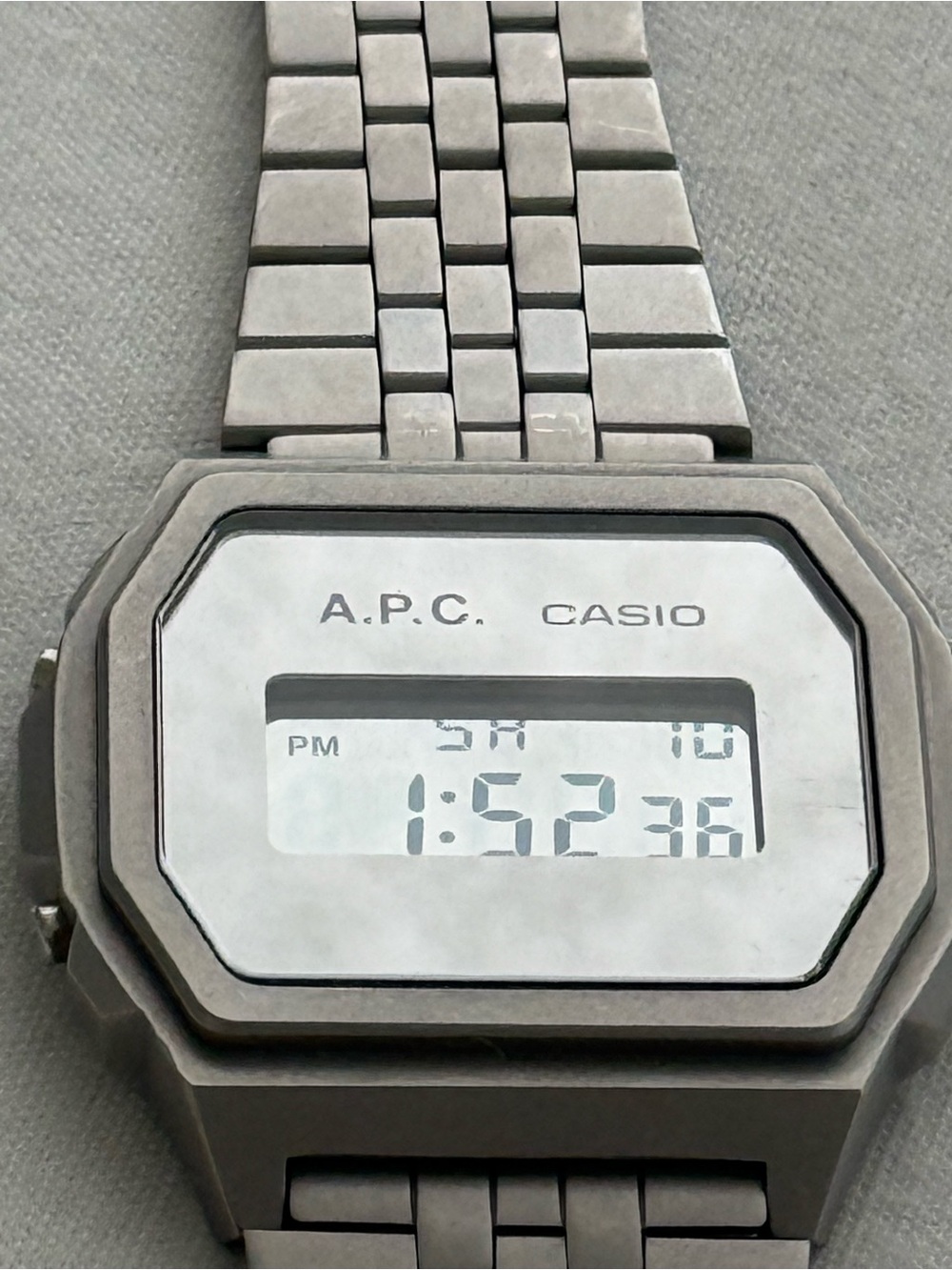 Casio A.P.C. Digital Watch in Silver Gray